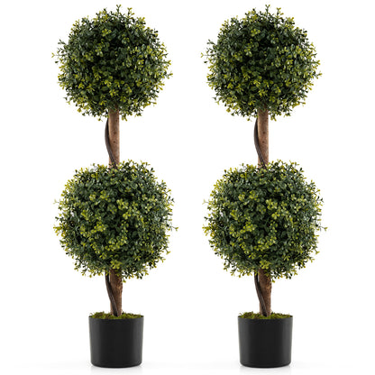 Set Of 2 Artificial Double Topiary Ball Trees Faux Plants Options at Gallery Canada