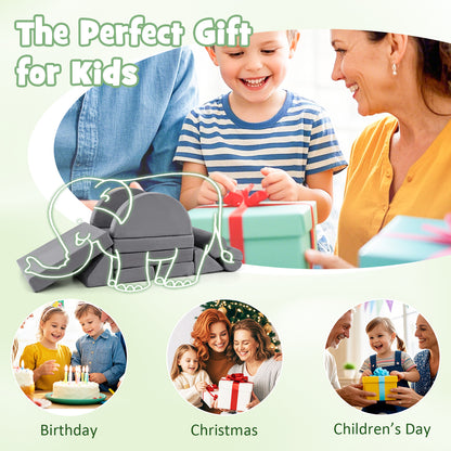 13 Pieces Convertible Modular Kids Play Couch for Nursery Playroom Bedroom, Gray Kids Chairs & Seating at Gallery Canada