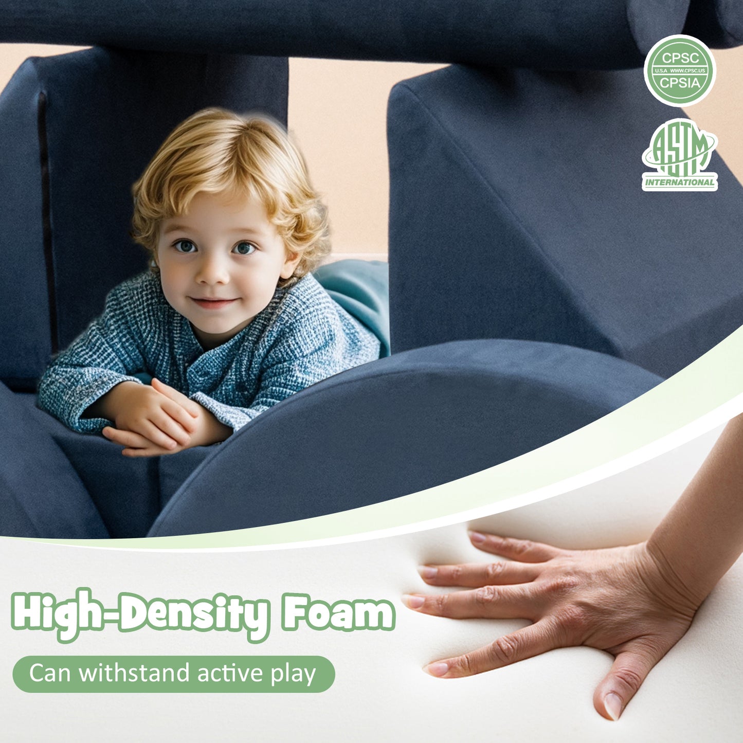 13 Pieces Convertible Modular Kids Play Couch for Nursery Playroom Bedroom, Gray Kids Chairs & Seating at Gallery Canada