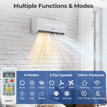 18000 BTU 2 Zone 22 SEER2 Mini Split AC, Wifi Enabled Heat Pump, White Mini Split Air Conditioners at Gallery Canada