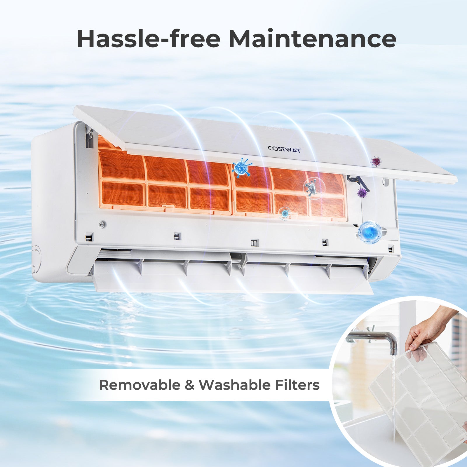 18000 BTU 2 Zone 22 SEER2 Mini Split Air Conditioner, 9K + 12K, White Mini Split Air Conditioners at Gallery Canada