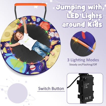 Mini Trampoline Folding Small Rebounder for Kids with Lights, Purple Trampolines at Gallery Canada