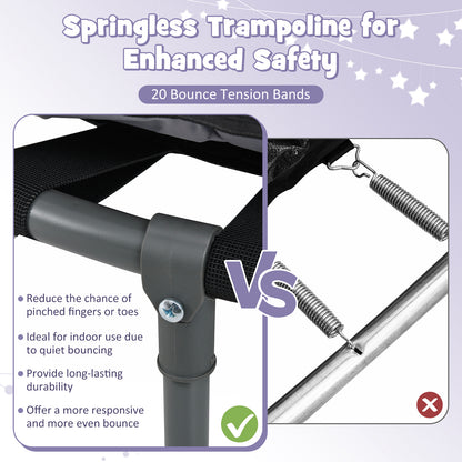 Mini Trampoline Folding Small Rebounder for Kids with Lights, Purple Trampolines at Gallery Canada