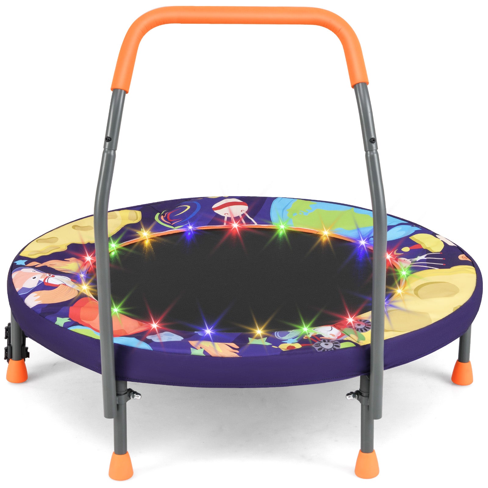 Mini Trampoline Folding Small Rebounder for Kids with Lights, Purple Trampolines Purple at Gallery Canada