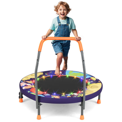 Mini Trampoline Folding Small Rebounder for Kids with Lights, Purple Trampolines at Gallery Canada