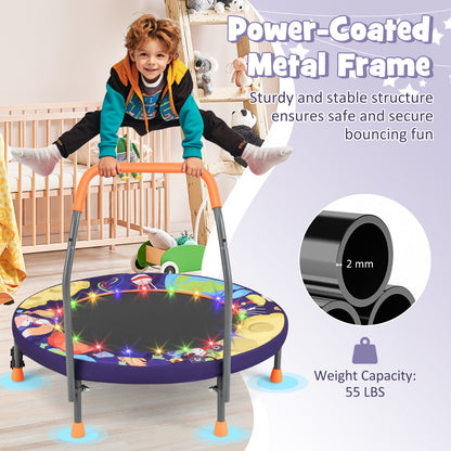 Mini Trampoline Folding Small Rebounder for Kids with Lights, Purple Trampolines at Gallery Canada