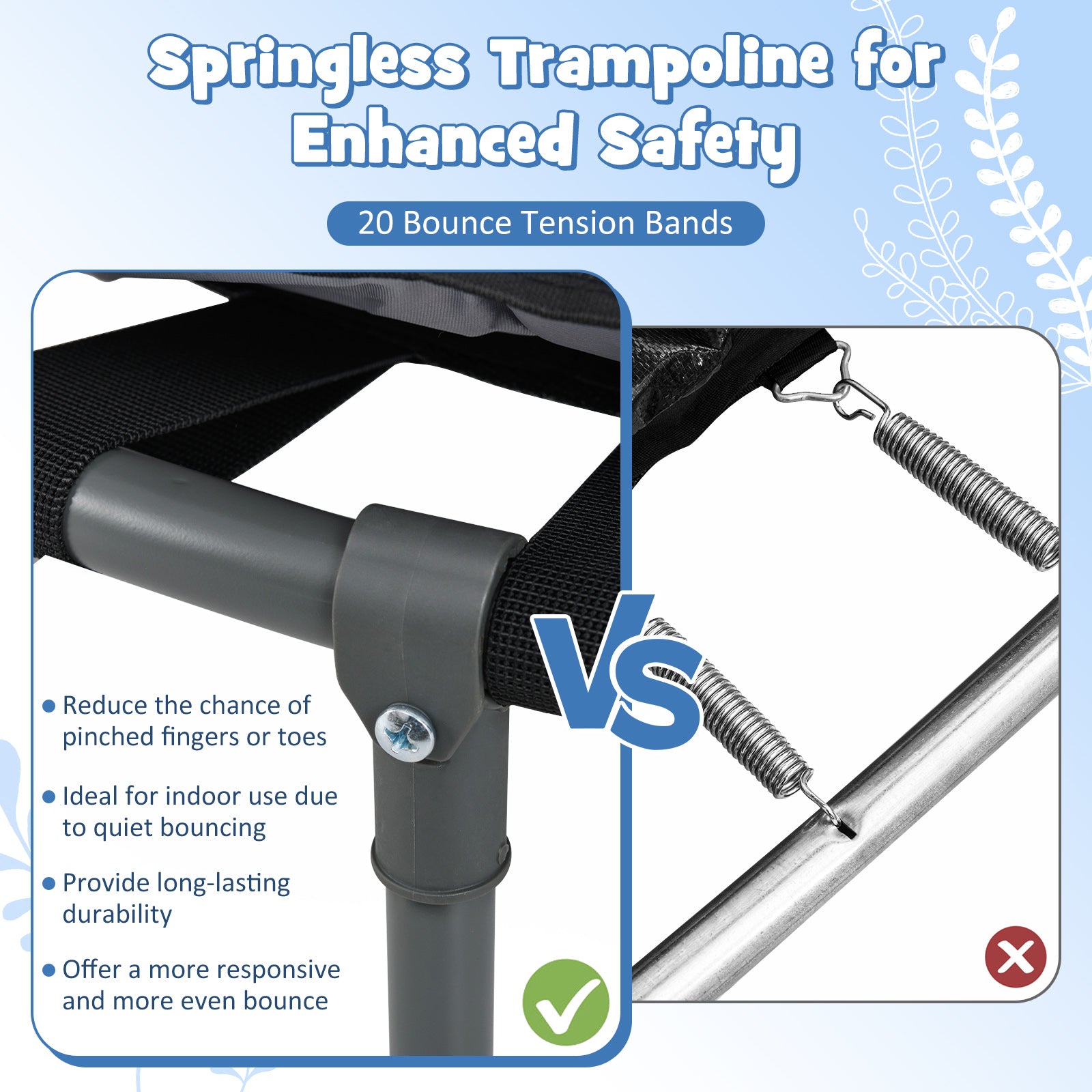 Mini Trampoline Folding Small Rebounder for Kids with Lights, Navy Trampolines at Gallery Canada