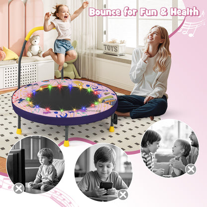 Mini Trampoline Folding Small Rebounder for Kids with Lights, Pink Trampolines at Gallery Canada