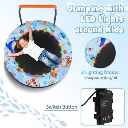 Mini Trampoline Folding Small Rebounder for Kids with Lights, Blue Trampolines at Gallery Canada