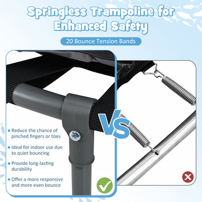 Mini Trampoline Folding Small Rebounder for Kids with Lights, Blue Trampolines at Gallery Canada