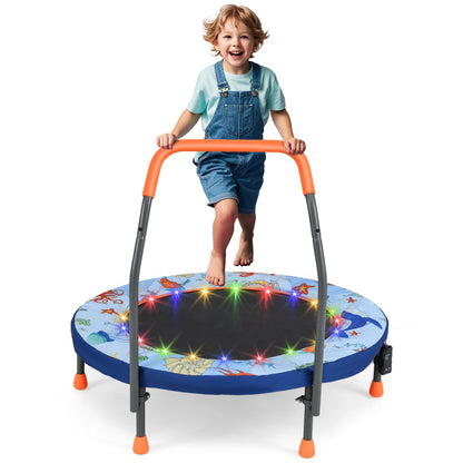 Mini Trampoline Folding Small Rebounder for Kids with Lights, Blue Trampolines at Gallery Canada