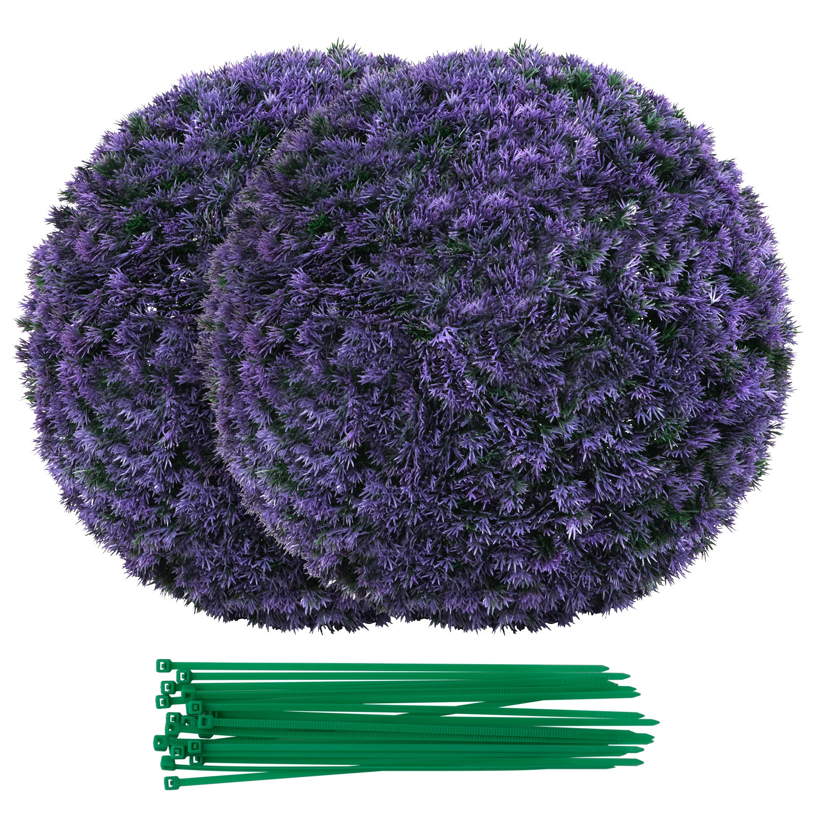 15 Inch Round Artificial Boxwood Topiary Balls, Set Of 2, Purple Faux Plants at Gallery Canada
