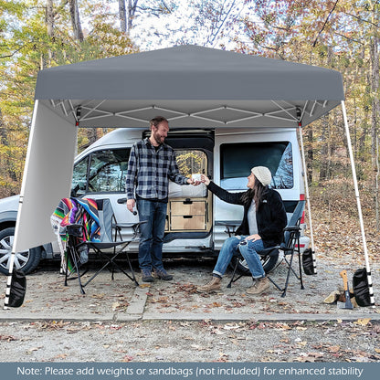 8 X 8 Feet Pop up Canopy Tent with 1 Sidewall and Portable Backpack, Gray Canopies at Gallery Canada