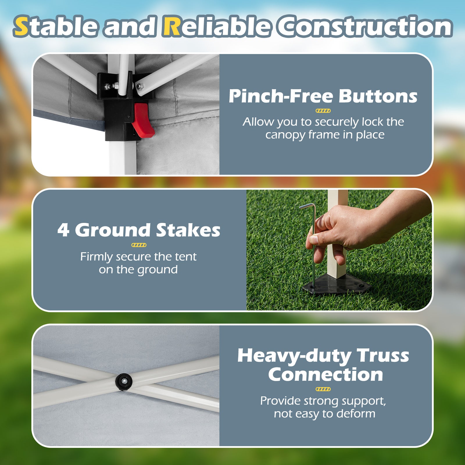 8 X 8 Feet Pop up Canopy Tent with 1 Sidewall and Portable Backpack, Gray Canopies at Gallery Canada