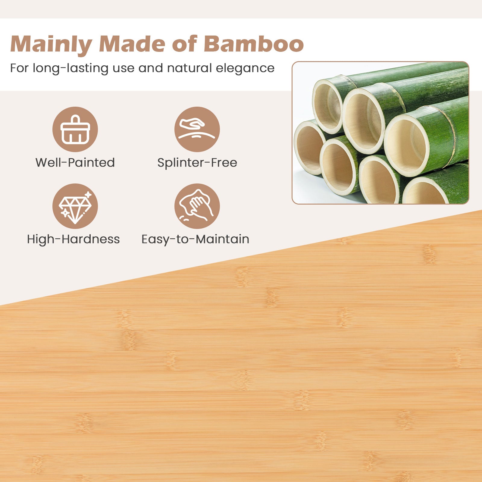 Kitchen Island Cart on Wheels with Sturdy Bamboo Frame, Natural Kitchen Islands & Carts at Gallery Canada