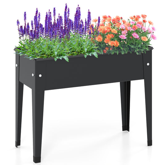 Raised Garden Bed, Elevated Metal Planter Box With Legs, S, Black Raised Garden Beds Black at Gallery Canada