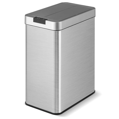 13.2 Gal Slim Kitchen Trash Can, Stainless Steel Frame, Silver Kitchen Utensils at Gallery Canada