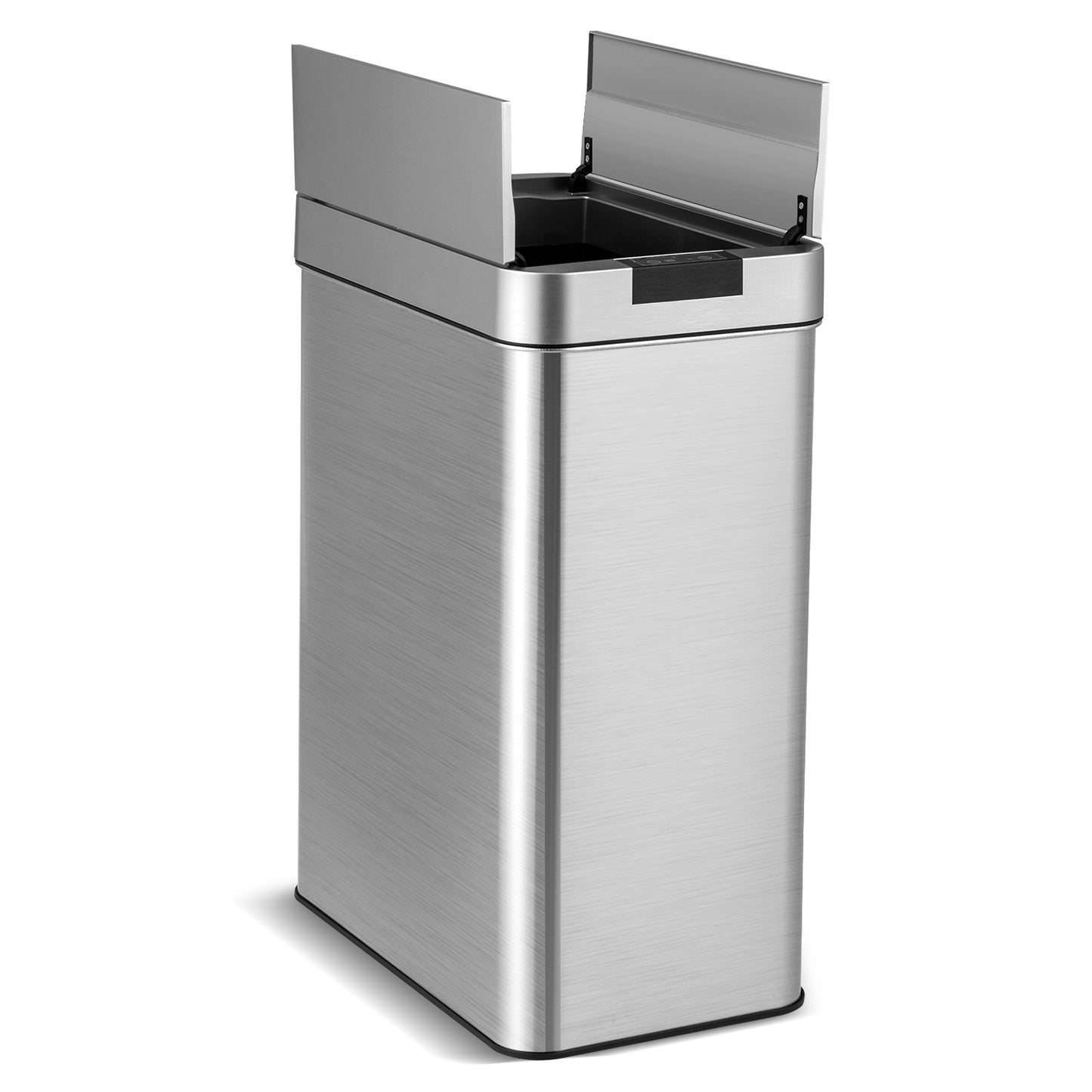 13.2 Gal Slim Kitchen Trash Can with Wing Lids and Stainless Steel Frame, Silver Kitchen Utensils at Gallery Canada