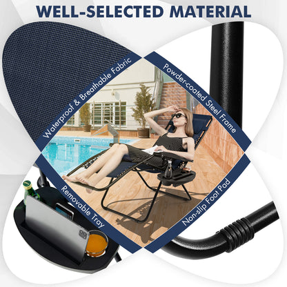 Outdoor Folding Zero Gravity Reclining Lounge Chair, Blue Beach & Lawn Chairs at Gallery Canada