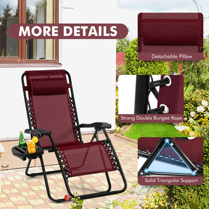 Outdoor Folding Zero Gravity Reclining Lounge Chair, Wine Beach & Lawn Chairs at Gallery Canada