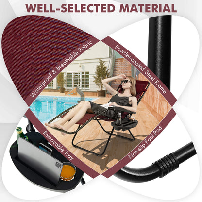 Outdoor Folding Zero Gravity Reclining Lounge Chair, Wine Beach & Lawn Chairs at Gallery Canada