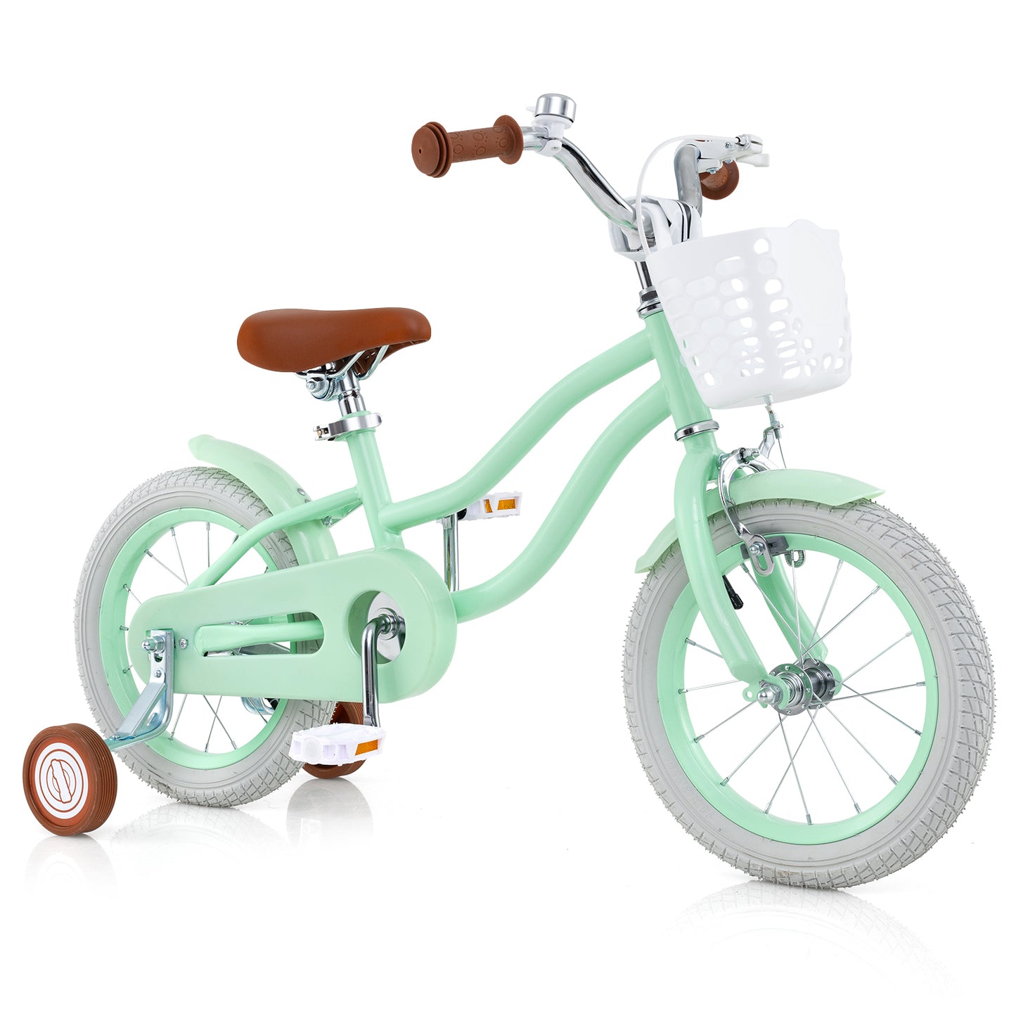 Kids Bike, 18 Inches, Adjustable Seat, Bell, Ages 3-8, Green Kids Bike Green at Gallery Canada