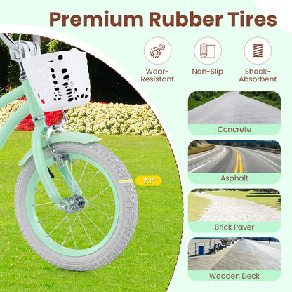 16 Inch Kids Bike with Adjustable Seat and Bell for Kids 3-8 Years Olds-16 inches, Green Kids Bike at Gallery Canada