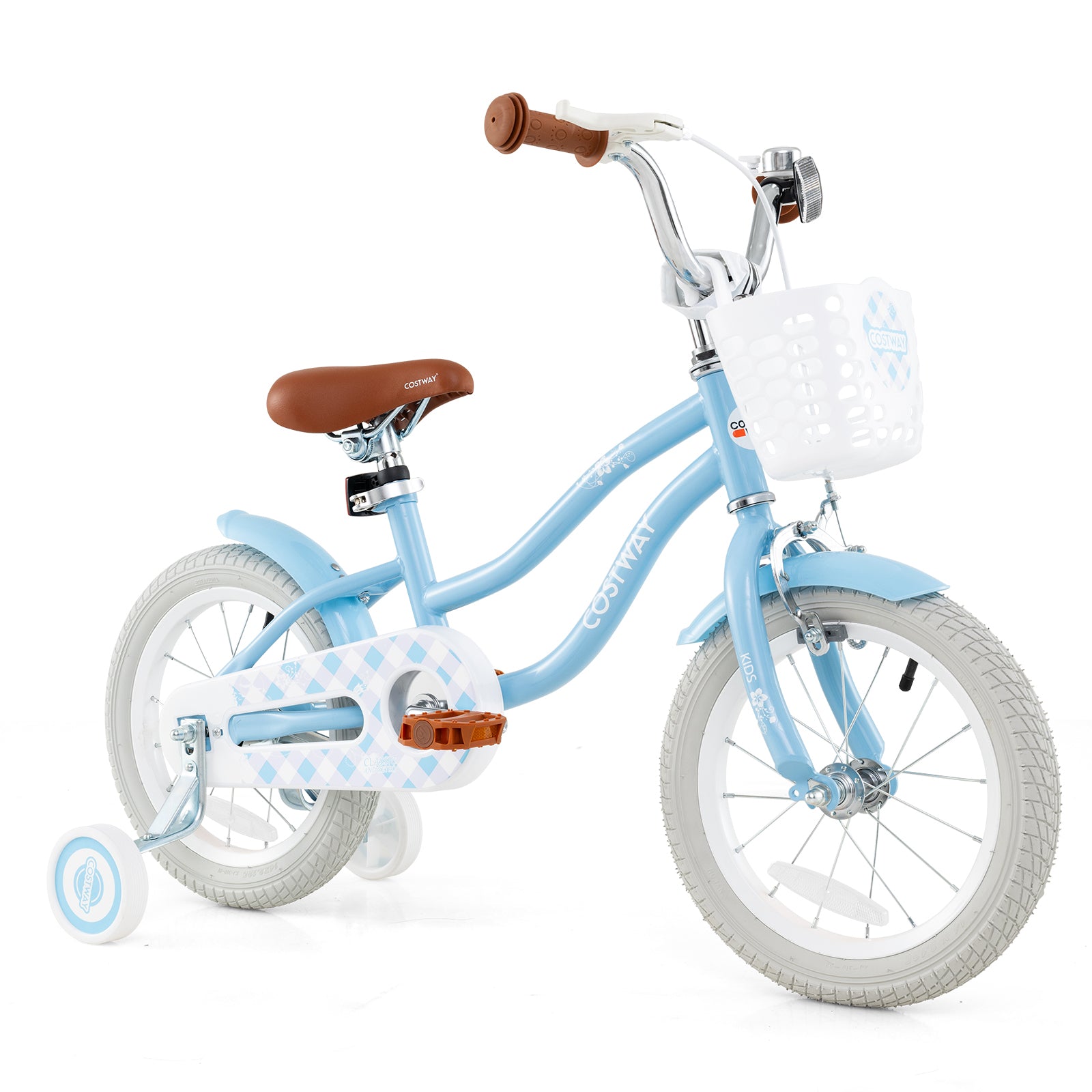 14 Inch Kids Bike, Adjustable Handlebar Seat, Light Blue Kids Bike Light Blue at Gallery Canada
