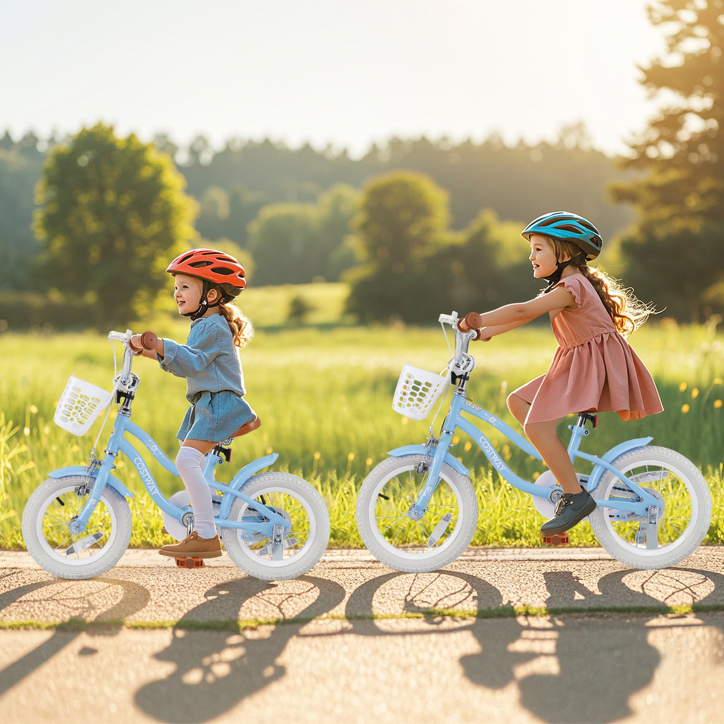 14 Inch Kids Bike with Adjustable Handlebar and Seat for 3-5 Year Old, Light Blue Kids Bike at Gallery Canada