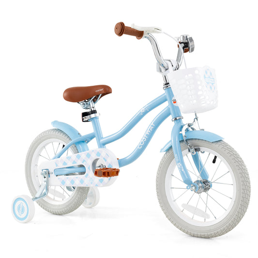 16 Inch Kids Bike, Adjustable Handlebar And Seat, Light Blue Kids Bike Light Blue at Gallery Canada
