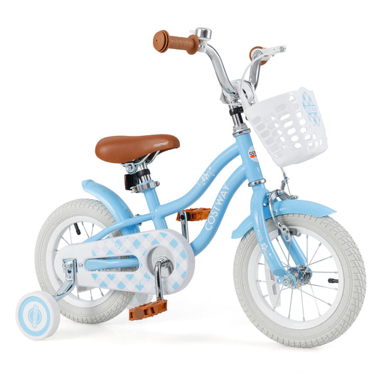 18 Inch Kids Bike, Adjustable Handlebar And Seat, Light Blue Kids Bike Light Blue at Gallery Canada