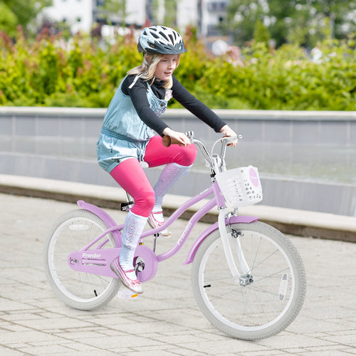 20 Inch Adjustable Kids Bike with 2 Brake System, Purple