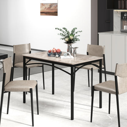 Rectangular Modern Sintered Stone Dining Table for 4 People-Grey, Gray Dining Tables at Gallery Canada