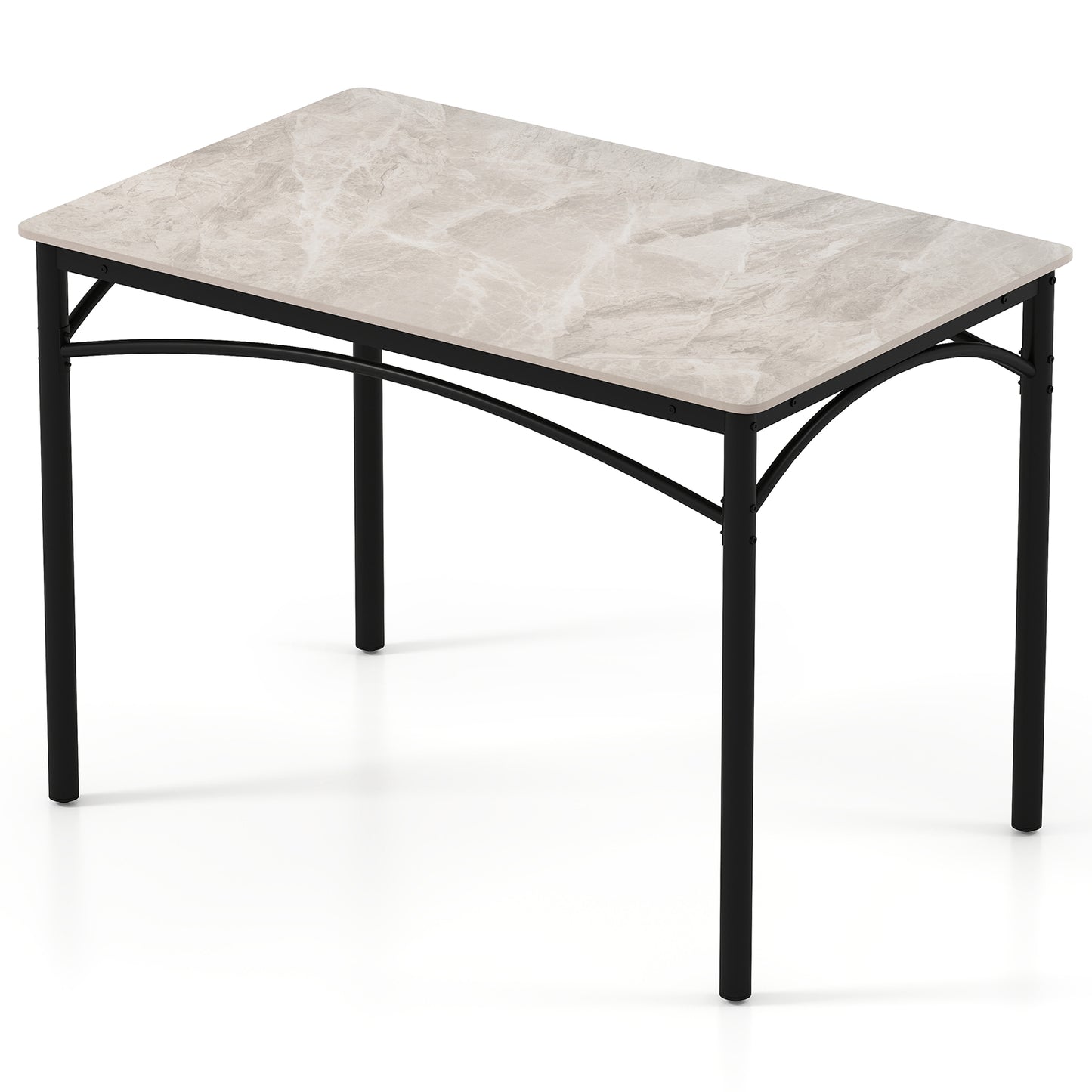 Rectangular Modern Sintered Stone Dining Table for 4 People-Grey, Gray Dining Tables at Gallery Canada