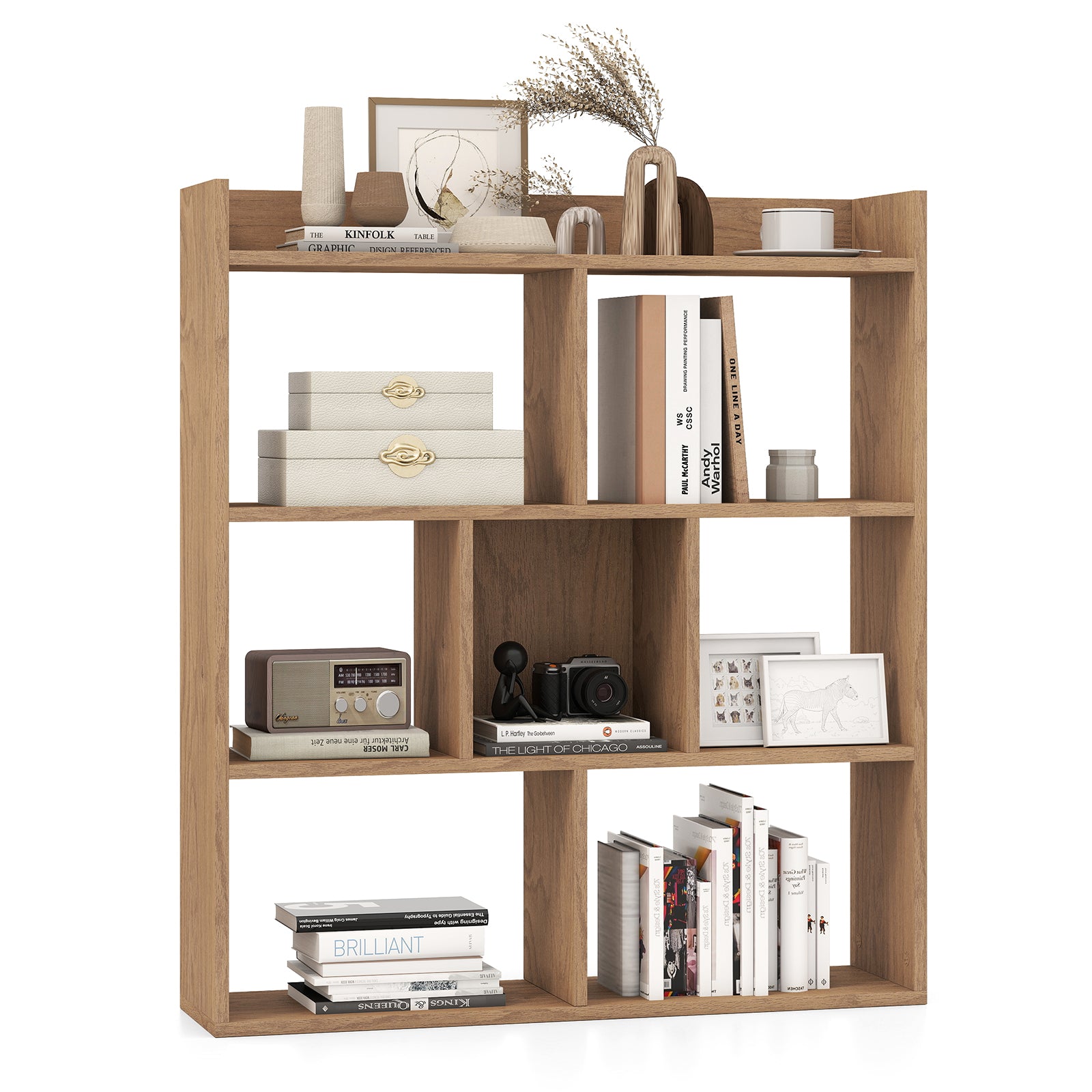 7 Cubes Open-Back Bookshelf, Anti-Toppling Devices, Natural Bookcases Natural at Gallery Canada