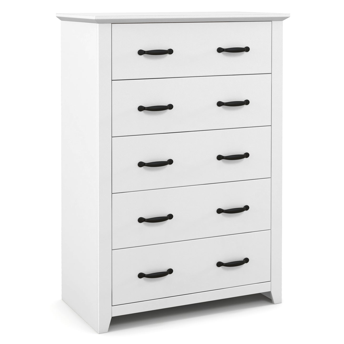 Tall Storage Dresser with 5 Pull-out Drawers for Bedroom Living Room, White Dressers & Chests at Gallery Canada