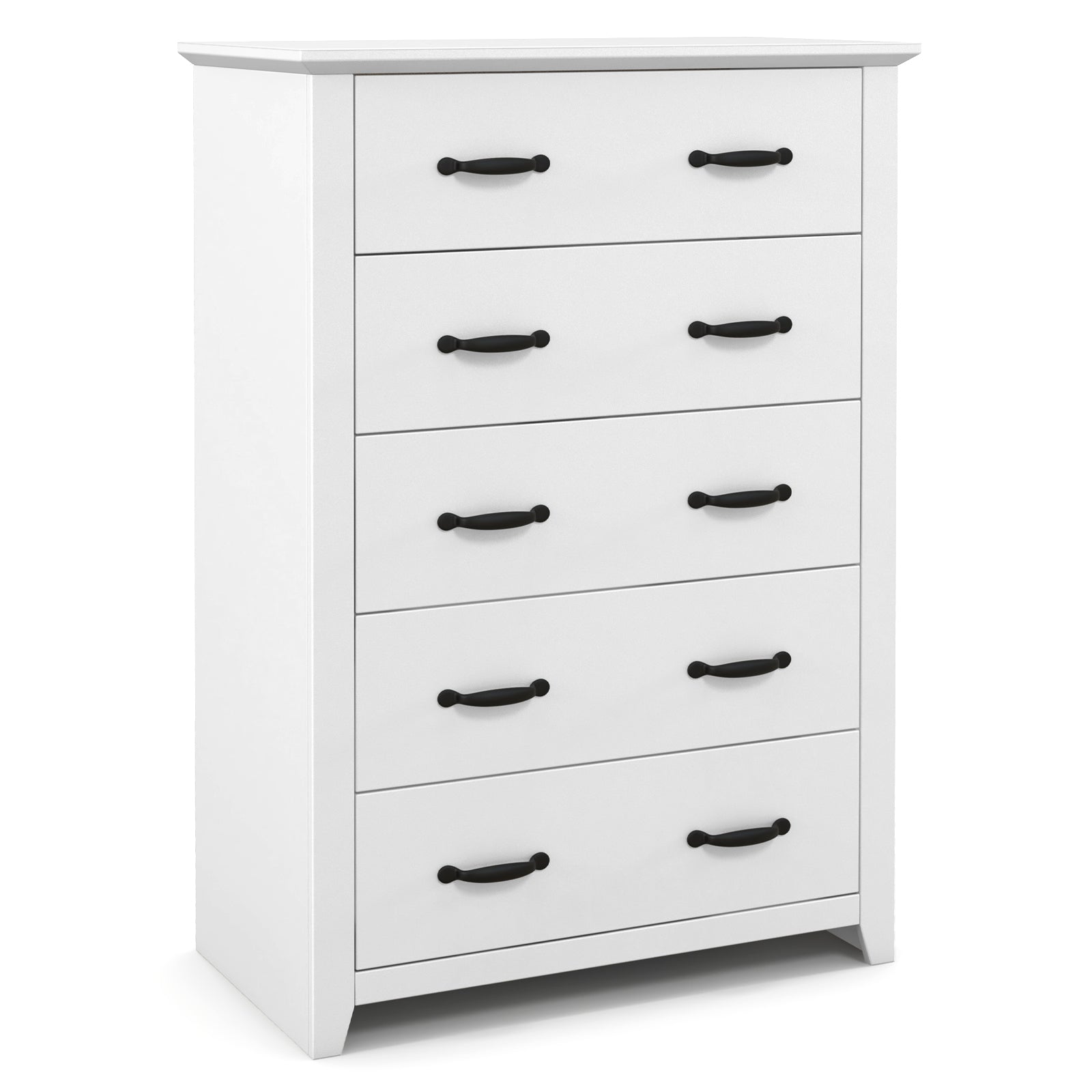 Tall Storage Dresser with 5 Pull-out Drawers for Bedroom Living Room, White Dressers & Chests at Gallery Canada