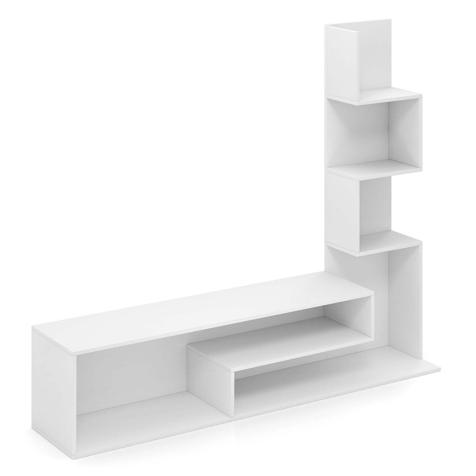 Cube TV Stand for TVs up to 50 Inch Media Console Table with Storage Shelves, White Entertainment Centers & TV Stands at Gallery Canada