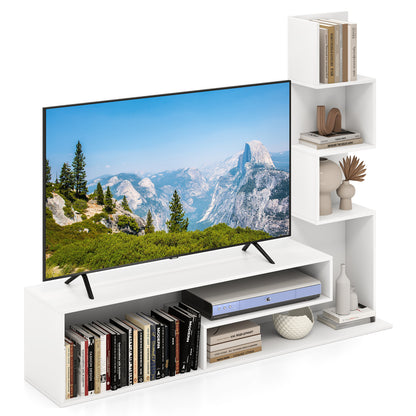 Cube TV Stand for TVs up to 50 Inch Media Console Table with Storage Shelves, White Entertainment Centers & TV Stands at Gallery Canada