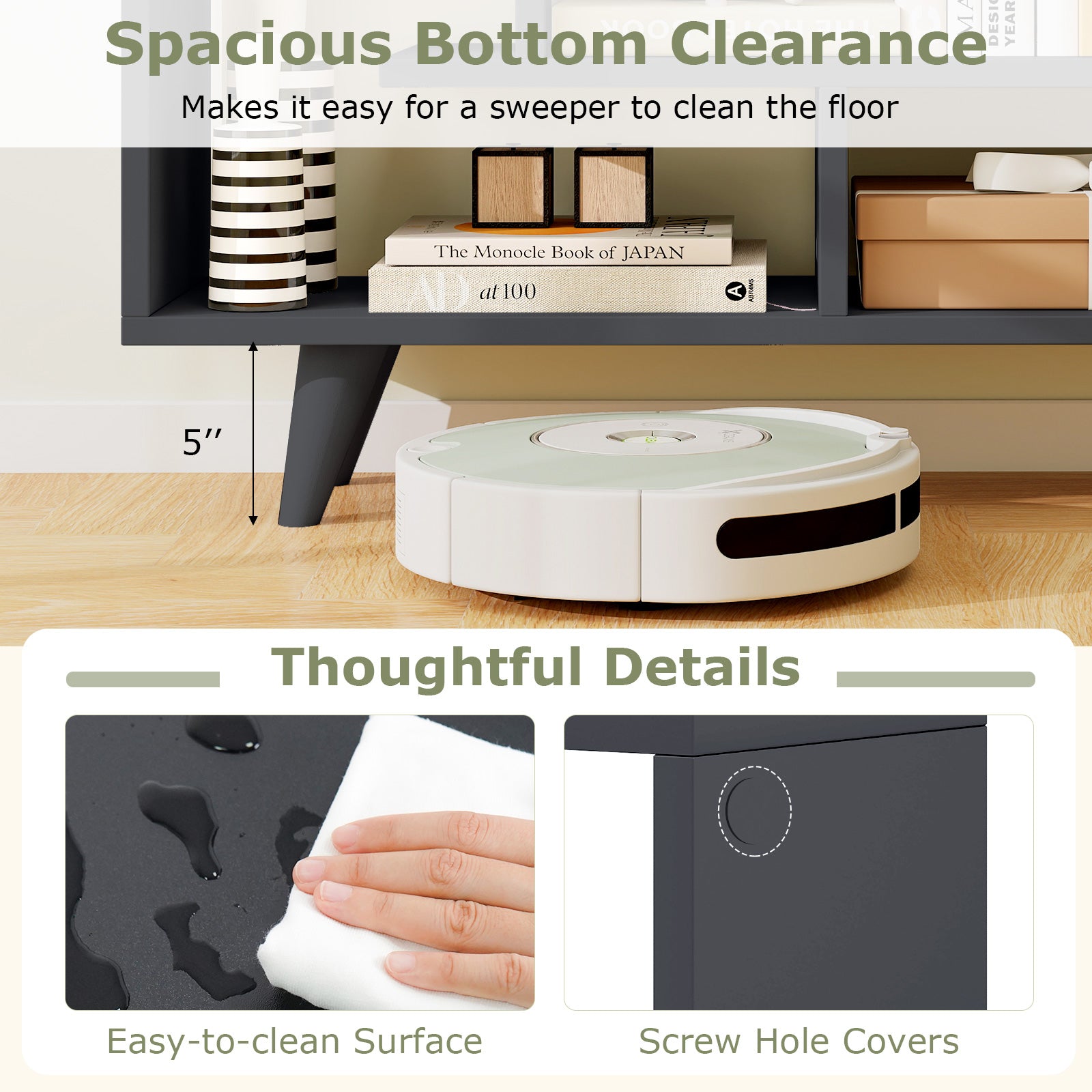 Geometric Bookcase with Anti-Tipping Kit and Storage Shelving Unit, Black Bookcases at Gallery Canada