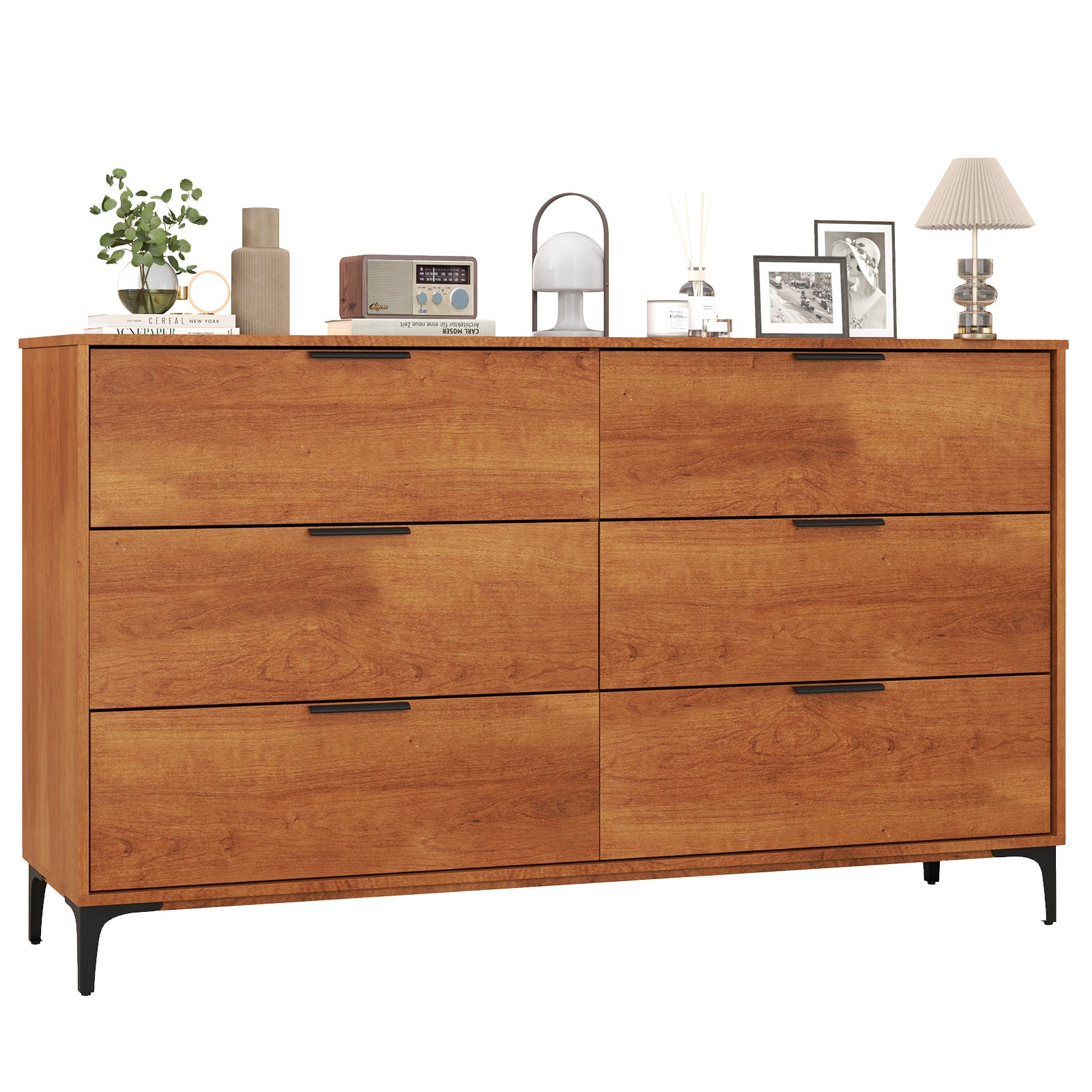 6-Drawer Dresser with Interlock System for Bedroom Living Room, Cherry Dressers & Chests Cherry at Gallery Canada