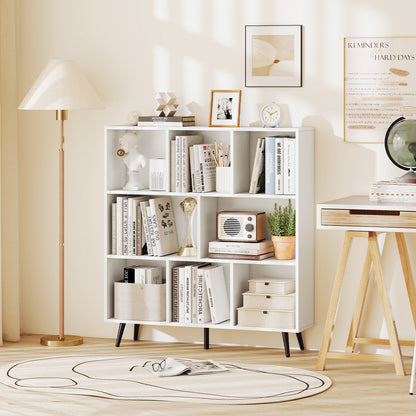 8-Cube Bookcase with 5 Tapered Metal Legs, White Bookcases at Gallery Canada