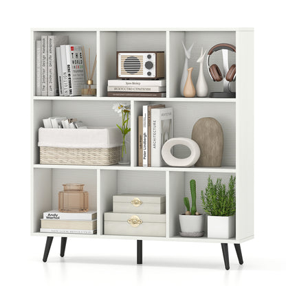 8-Cube Bookcase with 5 Tapered Metal Legs, White Bookcases at Gallery Canada