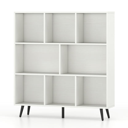 8-Cube Bookcase, 5 Tapered Metal Legs, White Bookcases White at Gallery Canada