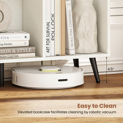 8-Cube Bookcase with 5 Tapered Metal Legs, White Bookcases at Gallery Canada