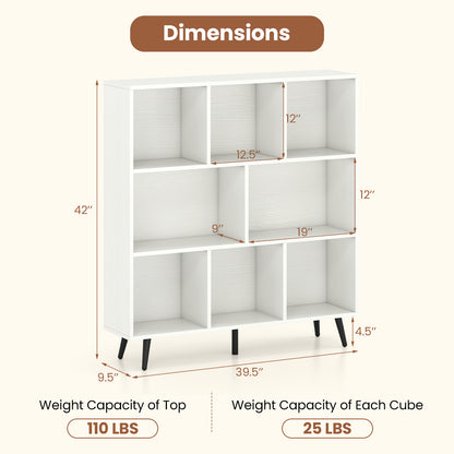 8-Cube Bookcase with 5 Tapered Metal Legs, White Bookcases at Gallery Canada