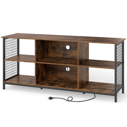 TV Stand for 65 Inch TVs-Rustic Brown and Black, Rustic Brown Entertainment Centers & TV Stands Rustic Brown at Gallery Canada