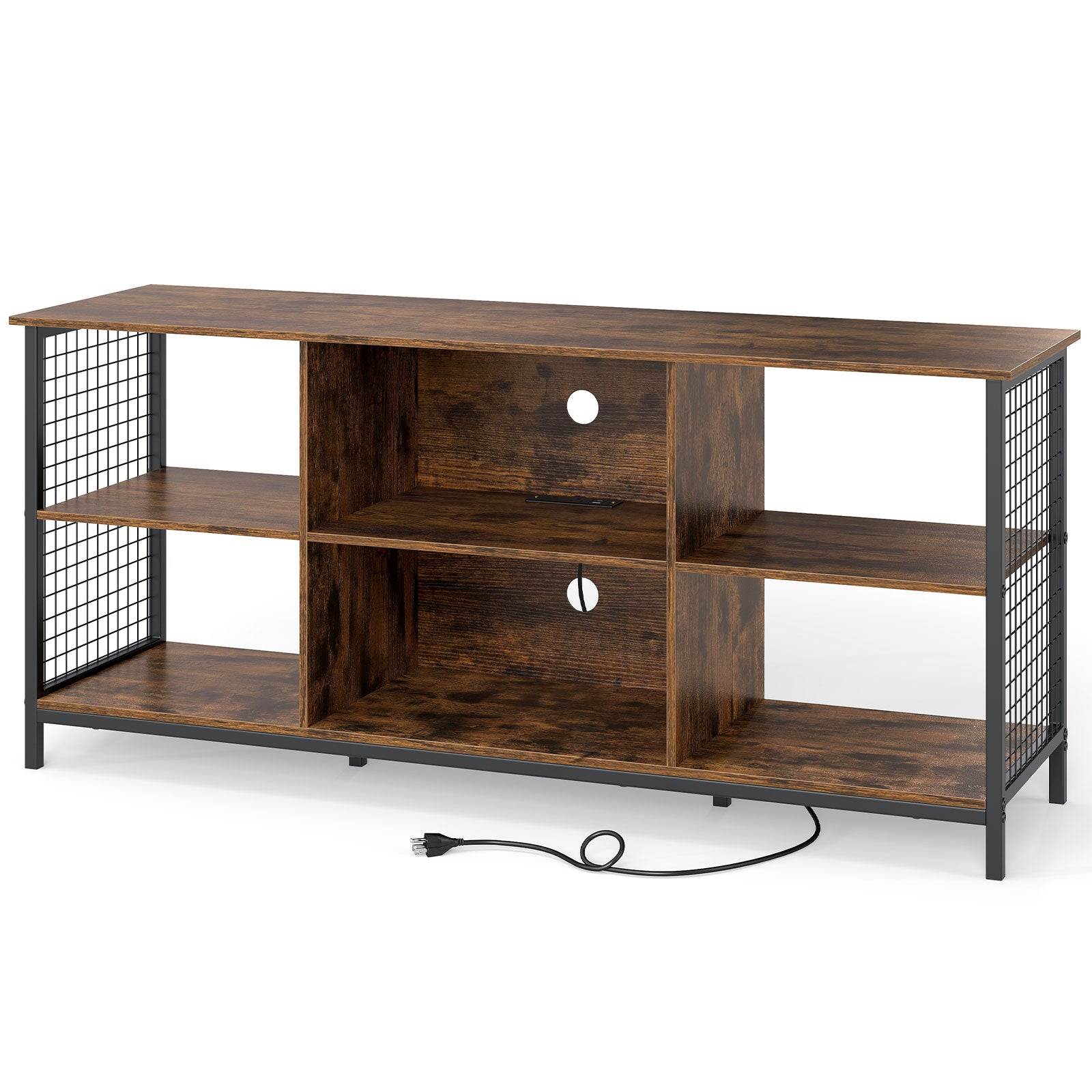 TV Stand For 65 Inch TVs, Rustic And Black, Brown Entertainment Centers & TV Stands at Gallery Canada