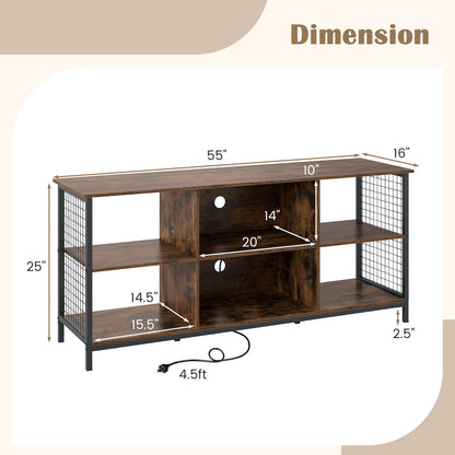 TV Stand for 65 Inch TVs-Rustic Brown and Black, Rustic Brown Entertainment Centers & TV Stands at Gallery Canada