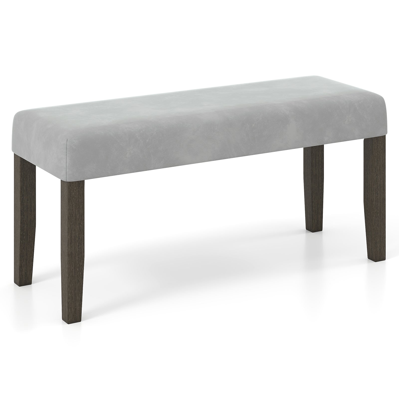 End of Bed Bench with Padded Seat and Solid Wood Legs, Gray Shoe Racks & Storage Benches Gray at Gallery Canada
